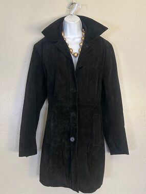 Handmade Argentinean Leather Pea Coat Medium Gently worn Suede leather